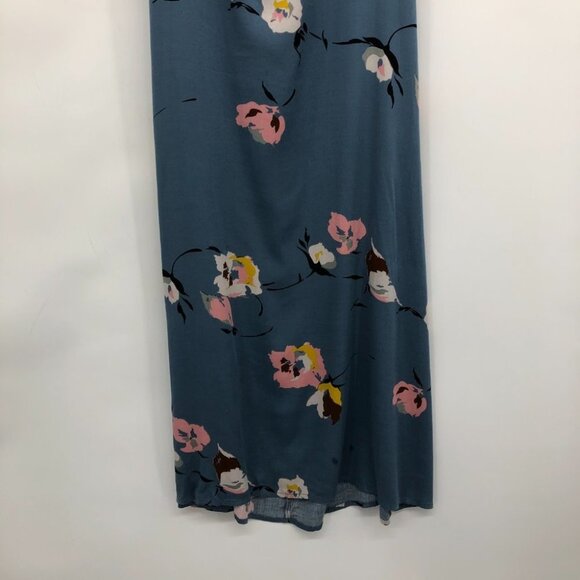 Urban Outfitters Blue Floral Layla Straight-Neck Tie-Back Midi Dress M - Picture 8 of 16